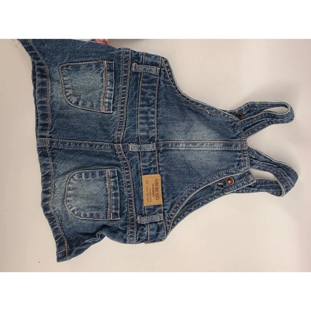 Baby Girl Denim Lot Gap Jacket Jeans OshKosh Overall Dress 4 Pieces 6-12 Months